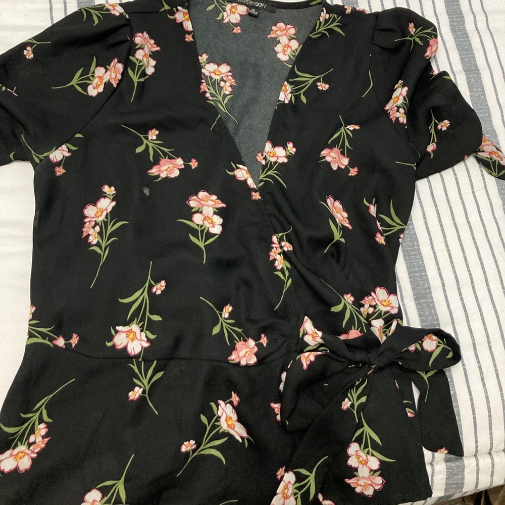 Floral Wrap Peplum Top
